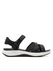 Clarks Sandały "Mira Tide" w kolorze czarnym rozmiar: 40. Czarne sandały Clarks, bez wzorów, klasyczne, z otwartym noskiem, bez obcasa, bez zapięcia. Za 110.04 zł.