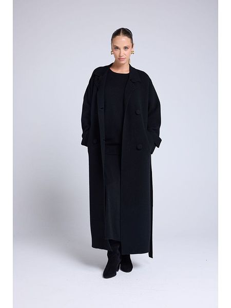 Maison Héritage Cashmere Płaszcz w kolorze czarnym rozmiar: L/XL. Czarne płaszcze Maison Héritage Cashmere, l, bez wzorów, z kaszmiru, bez kaptura. Za 1,005.56 zł.