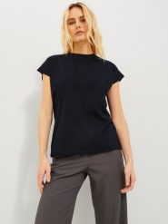 JJXX Koszulka w kolorze czarnym rozmiar: L. Czarne bluzki JJXX, l, bez wzorów, z bawełny, bez kołnierzyka, bez ramiączek. Za 39.99 zł.