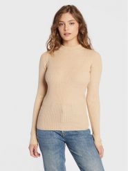 Brave Soul Sweter LK-248RIGBYI Beżowy Slim Fit. Brązowe swetry Brave Soul, s, bez wzorów, z syntetyku, bez ramiączek. Za 119.99 zł.