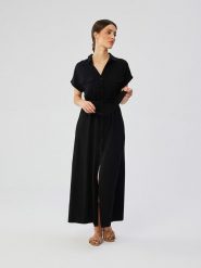 Stylove Sukienka w kolorze czarnym rozmiar: XXL. Czarne sukienki Stylove, na co dzień, xxl, bez wzorów, z tkaniny, bez kołnierzyka, bez ramiączek, maxi, proste. Za 285.49 zł.