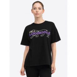 Damska koszulka z nadrukiem Lonsdale Cullaloe. Czarne koszulki sportowe Lonsdale, bez wzorów, bez ramiączek. W wyprzedaży za 141.30 zł.