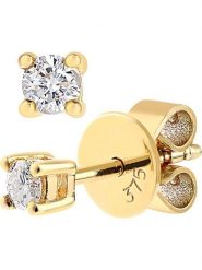 Revoni Złote kolczyki-wkrętki z diamentami rozmiar: onesize. Żółte kolczyki Revoni, z diamentem, złote. Za 1,035.99 zł.