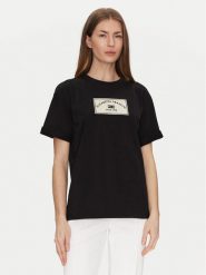 Elisabetta Franchi T-Shirt MA-035-51E2-V170 Czarny Regular Fit. Czarne t-shirty Elisabetta Franchi, bez wzorów, z bawełny, bez kołnierzyka, bez ramiączek. Za 489.99 zł.