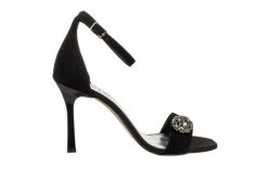 Sandały Bayla-159 5040 003-P Czarny Welur 159197, Skóra naturalna - 38. Czarne sandały Bayla, z aplikacjami, z materiału, z otwartym noskiem, bez obcasa, na szpilce, bez zapięcia. W wyprzedaży za 269.10 zł.