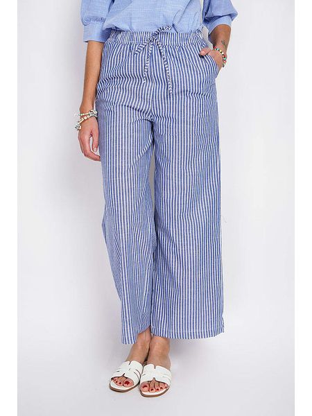 William de Faye Spodnie w kolorze niebiesko-białym rozmiar: 36. Białe spodnie materiałowe William de Faye, bez wzorów, z materiału, z standardowym stanem. Za 74.28 zł.