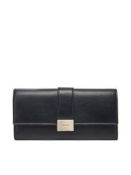 Calvin Klein Duży Portfel Damski Hardware Snap Large Wallet K60K612964 Czarny. Czarne portfele Calvin Klein, bez wzorów, ze skóry. Za 209.99 zł.