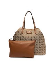 Guess Torebka Neda HWJP96 54240 Beżowy. Brązowe shopper Guess, z aplikacjami, z materiału, bez dodatków. Za 769.99 zł.