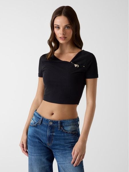 Guess Top 183441 Czarny Classic Fit. Czarne topy Guess, l, z aplikacjami, bez kołnierzyka, bez ramiączek. Za 264.99 zł.