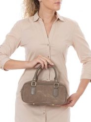 Lia Biassoni Skórzana torebka "Suede" w kolorze szarobrązowym - 27 x 14 x 12 cm rozmiar: onesize. Brązowe torby na ramię Lia Biassoni, bez wzorów, z materiału, przez ramię, bez dodatków. Za 260.99 zł.