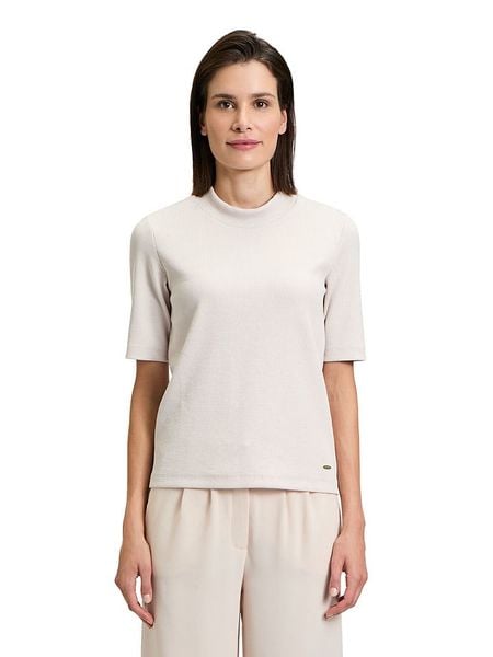 BETTY & CO Bluzka w kolorze kremowym rozmiar: M. Brązowe bluzki Betty & Co, m, bez wzorów, prążkowane, bez kołnierzyka, bez ramiączek. Za 65.54 zł.