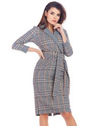 Awama Sukienka w kolorze szarym rozmiar: XL. Szare sukienki Awama, xl, bez wzorów, z tkaniny, bez kołnierzyka, bez ramiączek, midi. Za 97.99 zł.