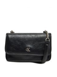 Calvin Klein Jeans Torebka Chain Mini Ew Flap LV04K3085G Czarny. Czarne torebki klasyczne Calvin Klein Jeans, bez wzorów, z jeansu, bez dodatków. Za 269.99 zł.