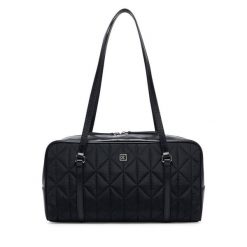 Torebka Calvin Klein. Czarne torebki klasyczne Calvin Klein, bez wzorów, z nylonu, bez dodatków. Za 529.99 zł.