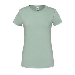 Koszulka Damska Iconic 195 Premium Ringspun Cotton T-shirt. Szare t-shirty FRUIT OF THE LOOM, xs, bez wzorów, bez kołnierzyka, bez ramiączek. Za 35.99 zł.
