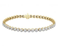 Bransoletka z żółtego złota z brylantami - 18 cm - 3,58 ct - próba 585. Żółte bransoletki Apart, z brylantem, złote. Za 49,990.00 zł.