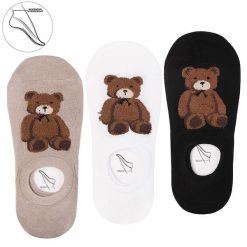 Stopki Damskie Z Misiem Moraj 3 Pary. Czarne skarpety Moraj, bez wzorów, z materiału. Za 24.99 zł.
