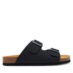 Klapki Dr. Brinkmann. Niebieskie klapki Dr. Brinkmann, bez wzorów, bez obcasa. Za 269.99 zł.