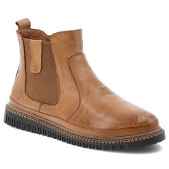 Brązowe Botki Artiker Stylowe Obuwie Damskie. Brązowe botki Artiker, bez wzorów, z jeansu, bez obcasa, bez zapięcia. Za 271.99 zł.