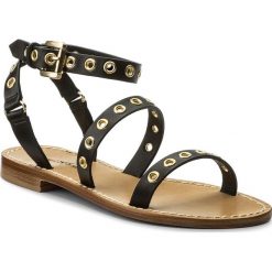 Sandały TWINSET - Sandalo CS8TAG Nero 00006. Czarne sandały Twinset, z aplikacjami, z materiału, bez obcasa, na obcasie, bez zapięcia. W wyprzedaży za 499.00 zł.
