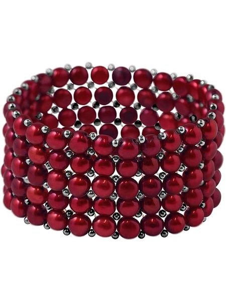 Pearl Addict Bransoletka w kolorze czerwonym z perłami rozmiar: onesize. Czerwone bransoletki Pearl Addict, z perłą. Za 587.99 zł.