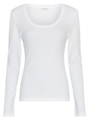 MOSS COPENHAGEN Koszulka w kolorze białym rozmiar: M/L. Białe bluzki Moss Copenhagen, l, bez wzorów, bez kołnierzyka, bez ramiączek. Za 134.95 zł.