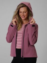 4F Kurtka softshell wiatroodporna membrana 5000 damska - różowa XS. Czerwone kurtki sportowe 4f, l, bez wzorów, z softshellu, bez kaptura, trekkingowe. Za 299.99 zł.