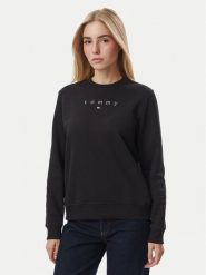 Tommy Jeans Bluza DW0DW23403 Czarny Regular Fit. Czarne bluzy Tommy Jeans, m, bez wzorów, z bawełny, bez kaptura. Za 449.99 zł.