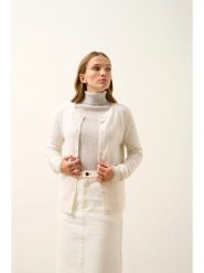 Just Cashmere Kaszmirowy kardigan "Laura" w kolorze białym rozmiar: M. Białe kardigany Just Cashmere, m, bez wzorów, z kaszmiru. Za 391.99 zł.