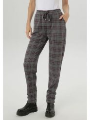 Aniston Spodnie w kolorze czarno-czerwonym rozmiar: 38. Czarne spodnie materiałowe Aniston, bez wzorów, z materiału, z podwyższonym stanem. Za 74.28 zł.