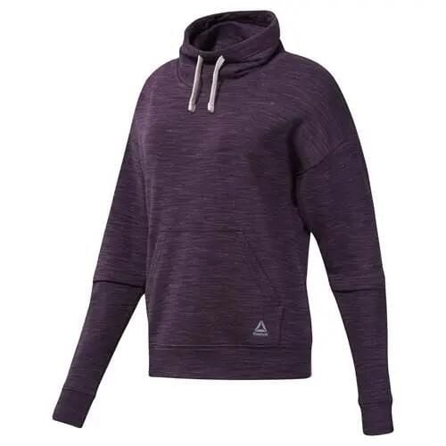Bluza treningowa damska Reebok DU4908. Fioletowe bluzy Reebok, uniwersalny, bez wzorów, z materiału, z kapturem. Za 267.00 zł.