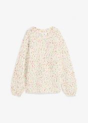 Gruby sweter oversize. Białe swetry bonprix, bez wzorów, bez ramiączek. Za 134.99 zł.