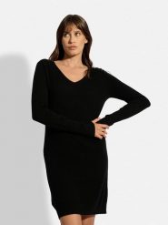 Just Cashmere Kaszmirowa sukienka "Tracy" w kolorze czarnym rozmiar: M. Czarne sukienki Just Cashmere, m, bez wzorów, z kaszmiru, bez kołnierzyka, bez ramiączek, mini. Za 426.99 zł.