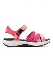 Clarks Sandały "Mira Tide" w kolorze jasnoróżowo-różowym rozmiar: 36. Różowe sandały Clarks, bez wzorów, klasyczne, z otwartym noskiem, bez obcasa, bez zapięcia. Za 118.56 zł.