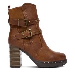 Botki Beverly Hills Polo Club. Brązowe botki Beverly Hills Polo Club, bez wzorów, bez obcasa, na słupku, bez zapięcia. Za 319.99 zł.