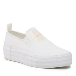 Tenisówki Calvin Klein Jeans. Białe trampki Calvin Klein Jeans, bez wzorów, z jeansu, bez zapięcia. Za 199.99 zł.