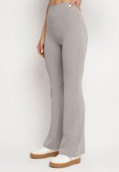 Jasnoszare Legginsy Typu Dzwony z Wysokim Stanem Orralise. Szare legginsy Born2be, m, bez wzorów, z jeansu, z podwyższonym stanem. Za 64.99 zł.