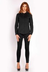 Czarna Koszula z Niską Stójką. Czarne koszule Lou-Lou, l, bez wzorów, z bawełny, bez kołnierzyka, bez ramiączek. Za 129.00 zł.