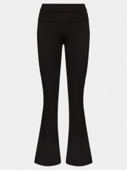 Gina Tricot Spodnie materiałowe 21671 Czarny Flare Fit. Czarne spodnie materiałowe Gina Tricot, l, bez wzorów, z materiału. Za 99.99 zł.
