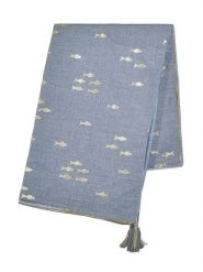 BLE Szal w kolorze niebieskim - 180 x 100 cm rozmiar: onesize. Niebieskie szaliki BLE, z aplikacjami, z bawełny. Za 38.95 zł.