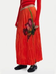 Desigual Spódnica plisowana Follet 25SWFW06 Pomarańczowy Regular Fit. Brązowe spódnice Desigual, l, bez wzorów, z syntetyku, plisowane. Za 269.99 zł.