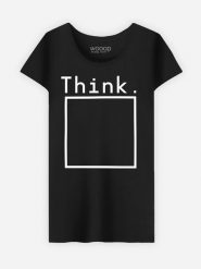 WOOOP Koszulka "Think" w kolorze czarnym rozmiar: XL. Czarne bluzki Wooop, xl, bez wzorów, z bawełny, bez kołnierzyka, bez ramiączek. Za 92.86 zł.