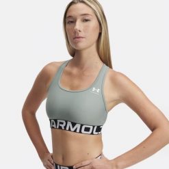 Stanik sportowy Under Armour HeatGear Authentics Mid Branded Bra. Zielone bielizna sportowa Under Armour, l, bez wzorów. Za 109.99 zł.