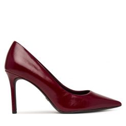 Szpilki Tamaris. Czerwone szpilki Tamaris, bez wzorów, bez obcasa, na szpilce, bez zapięcia. Za 394.99 zł.