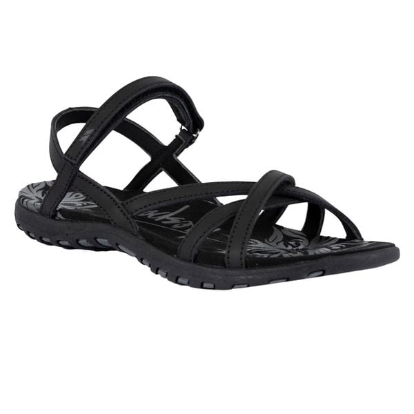 Sandały Damskie Kimbra. Czarne sandały Trespass, bez wzorów, z materiału, sportowe, bez obcasa, bez zapięcia. Za 216.99 zł.