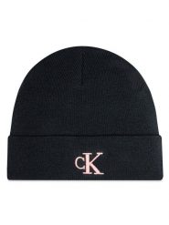 Calvin Klein Czapka Monogram Embro K60K612319 Czarny. Czarne czapki Calvin Klein, bez wzorów, z materiału. Za 129.99 zł.
