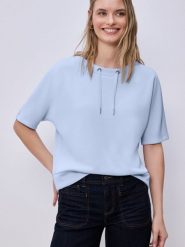 Street One Bluza Kobiety Sztuczne włókno niebieski, 40. Niebieskie bluzy Street One, bez wzorów, z włókna, bez kaptura. Za 249.95 zł.