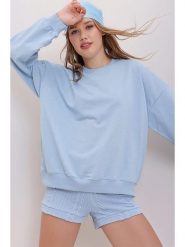 Trend Alacati Bluza w kolorze błękitnym rozmiar: XL. Niebieskie bluzy Trend Alacati, xl, bez wzorów, bez kaptura. Za 52.42 zł.