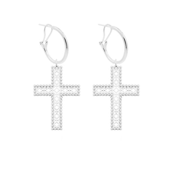 Kolczyki z krzyżami Barok 4,5 cm posrebrzane. Kolczyki Lilou, posrebrzane. Za 317.00 zł.