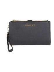 Michael Kors Skórzany portfel w kolorze czarnym - 19 x 14 x 2 cm rozmiar: onesize. Czarne portfele Michael Kors, bez wzorów, z materiału. Za 552.94 zł.